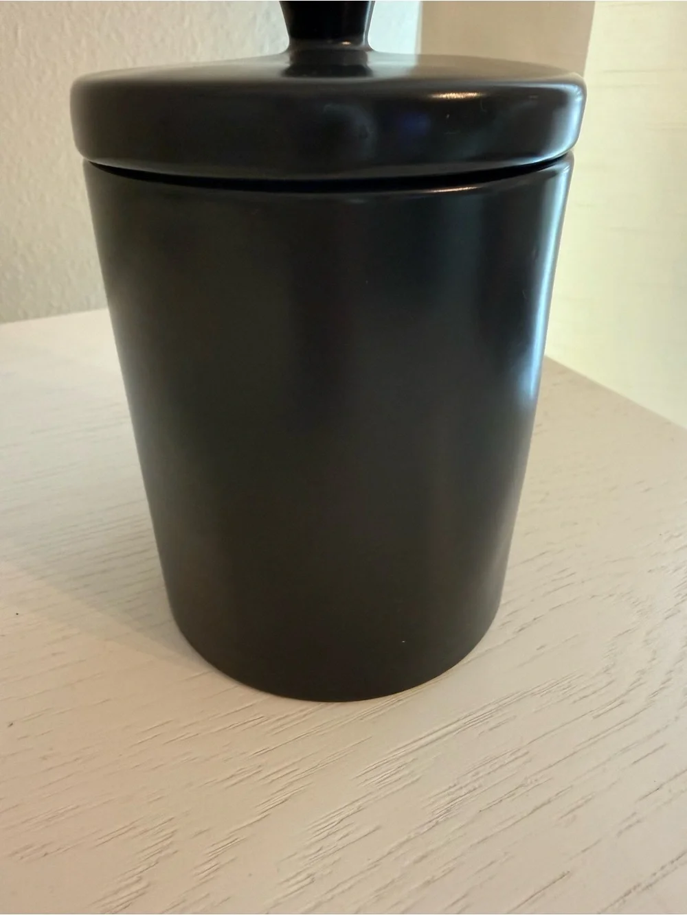 Rae Dunn Black Ceramic 'THINGS' Storage Jar with Lid, Canister
